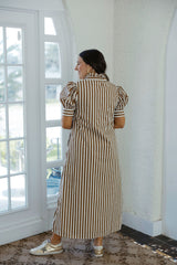 Karlie Brown Stripe Poplin Shirt Dress