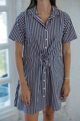 Livro Summit Dress in Lilac Pinstripe