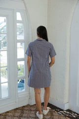 Livro Summit Dress in Lilac Pinstripe