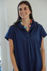 Karlie Shirt Dress in Navy