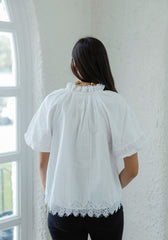 Elizabeth James Short Sleeve Kit Top in White