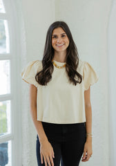 Entro Cream Puff Sleeve Top