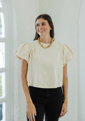 Entro Cream Puff Sleeve Top