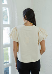 Entro Cream Puff Sleeve Top