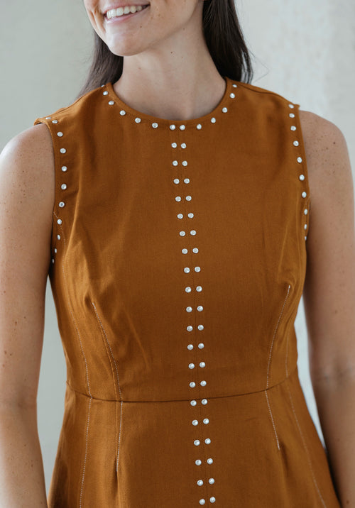 Elizabeth James Claire Top in Chocolate Studs