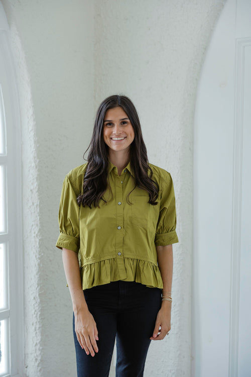 Entro Olive Grove Peplum Top