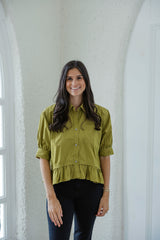 Entro Olive Grove Peplum Top