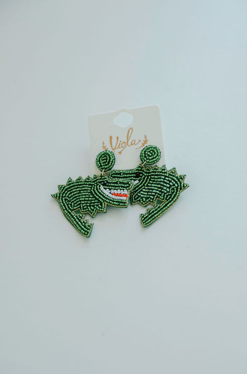The Alberta Gator Beaded Earrings