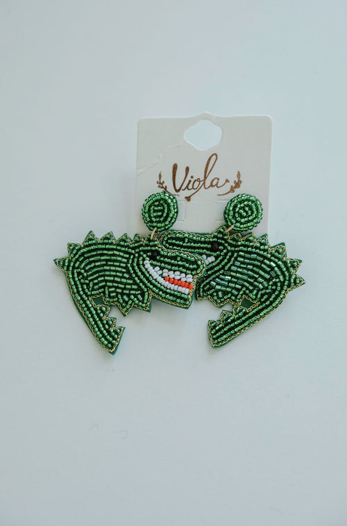 The Alberta Gator Beaded Earrings