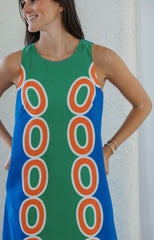 Jade Melody Tam Blue & Green Links Column Midi Dress