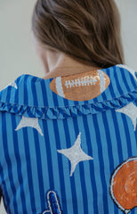 Queen of Sparkles Licensed Florida Striped Sparkle Gameday Icon Collar Tank Dress
