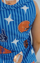 Queen of Sparkles Licensed Florida Striped Sparkle Gameday Icon Collar Tank Dress