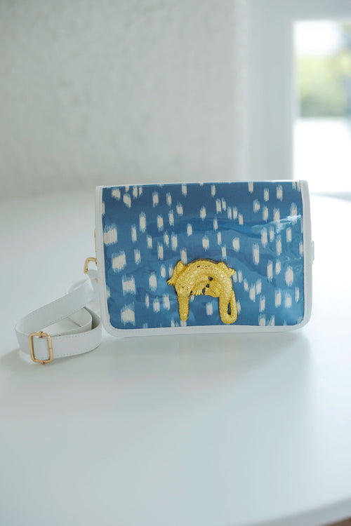 Garland Blue and White Les Touches Clear Stadium Bag with Gator