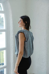 Karlie Black and White Check Bubble Top