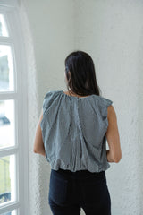 Karlie Black and White Check Bubble Top