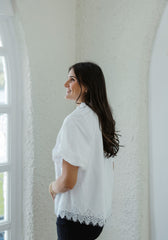 Elizabeth James Short Sleeve Kit Top in White