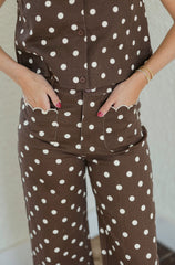 Entro Brown Polka Dot Scalloped Pants