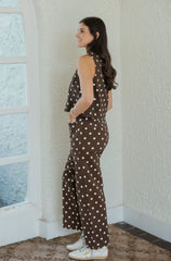 Entro Brown Polka Dot Scalloped Pants