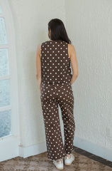 Entro Brown Polka Dot Scalloped Pants