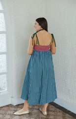 The Susie Multicolor Stripe Midi Tie Dress