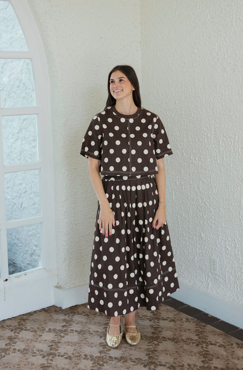 Entro Sweet Spots Skirt in Brown