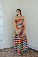 The Amy Smocked Top Plaid Maxi Dress