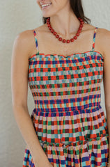 The Amy Smocked Top Plaid Maxi Dress