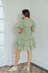 Meet Me in Santorini Lotus Jewel Short Dress in Olive