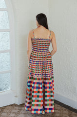 The Amy Smocked Top Plaid Maxi Dress