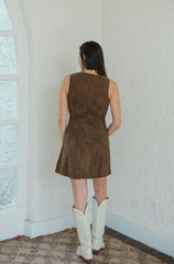 Entro Brown Faux Suede Mini Dress