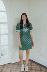 Entro Green Polka Dot Mini Dress