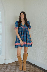 Smith & Quinn Emme Dress in Camellia Plaid Porcelain
