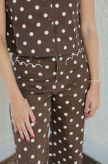Entro Brown Polka Dot Scalloped Pants