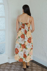 Entro Floral Pleated Midi Dress