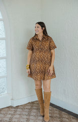 Entro Brown Antelope Mini Dress