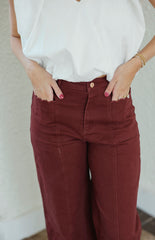 Entro Merlot Scalloped Pocket Jeans