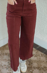 Entro Merlot Scalloped Pocket Jeans