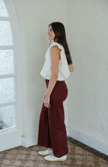 Entro Merlot Scalloped Pocket Jeans