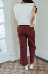 Entro Merlot Scalloped Pocket Jeans