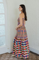 The Amy Smocked Top Plaid Maxi Dress