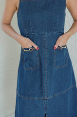 Entro Denim A-Line Midi Dress