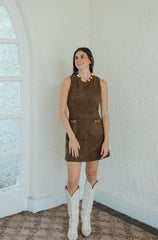 Entro Brown Faux Suede Mini Dress