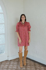 Taylor Tillman Veronica Dress in Pink Tile
