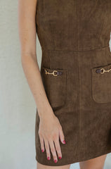 Entro Brown Faux Suede Mini Dress