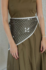 Entro Olive Green Midi Dress with Scarf