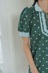 Entro Green Polka Dot Mini Dress