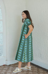 Entro Green Geo Print Midi Dress