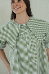 Karlie Check Novelty Collar Dress in Citron