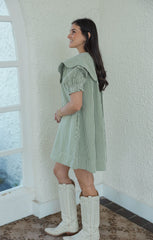 Karlie Check Novelty Collar Dress in Citron