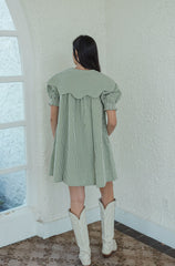 Karlie Check Novelty Collar Dress in Citron
